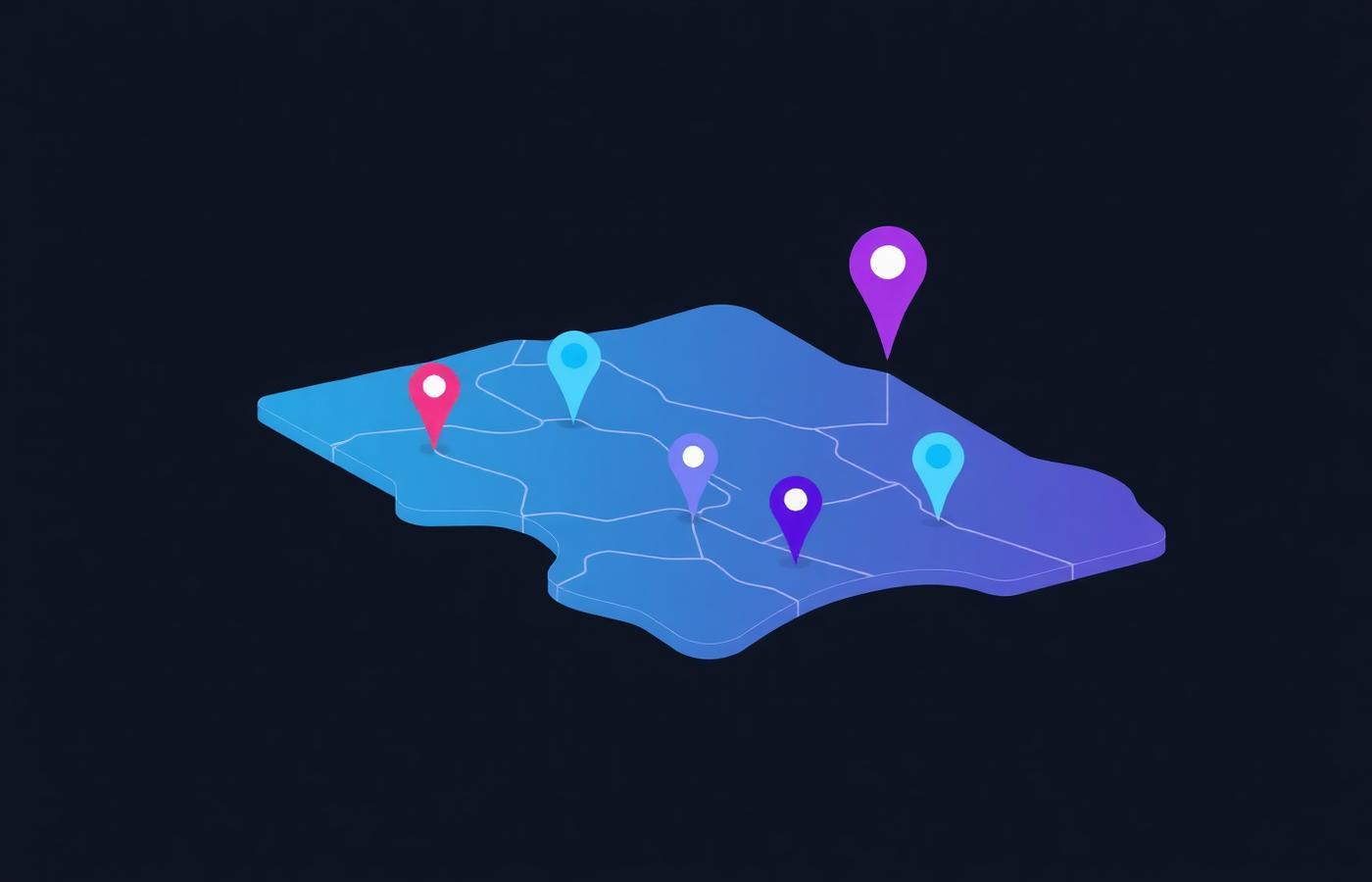 Illustration of map ranking pins